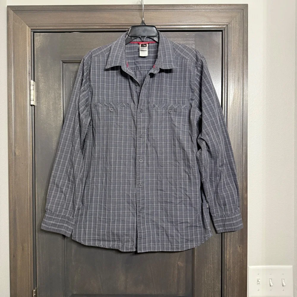 The North Face Mens Long Sleeve Plaid Button Up Shirt Size Medium M‎